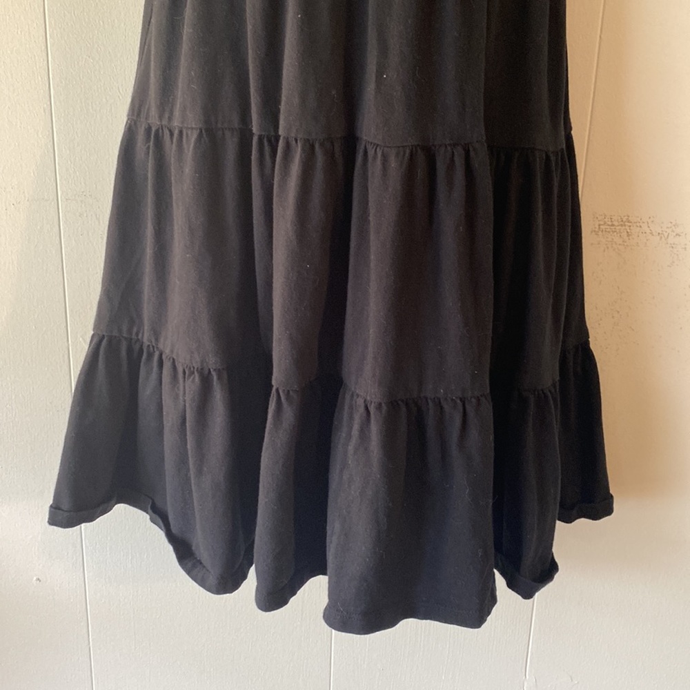 Wild Fable Black Short Sleeve Tiered Knit Babydoll Dress Small - Picture 5 of 8